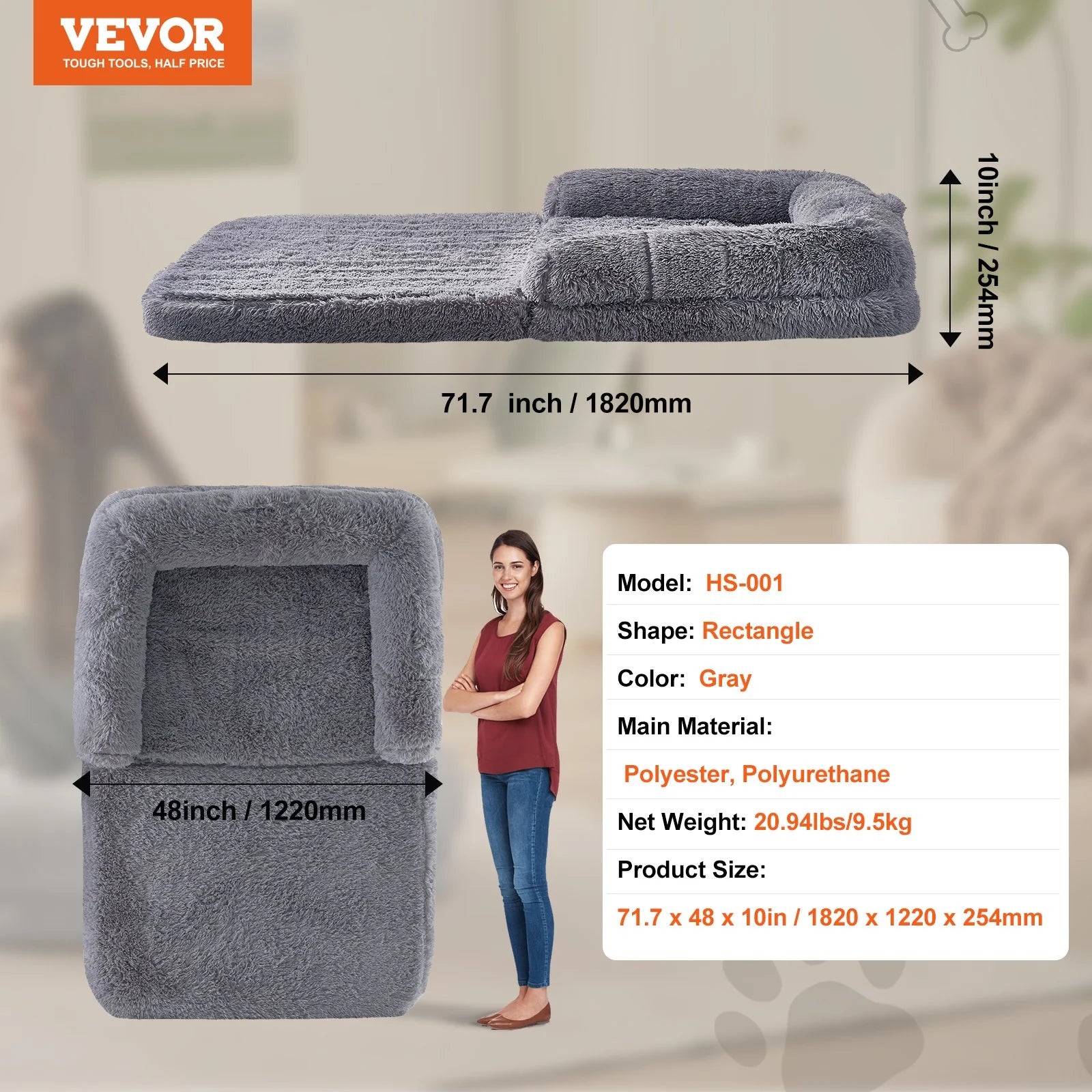 Premium Dog Large Human Size Dog Bed Washable 