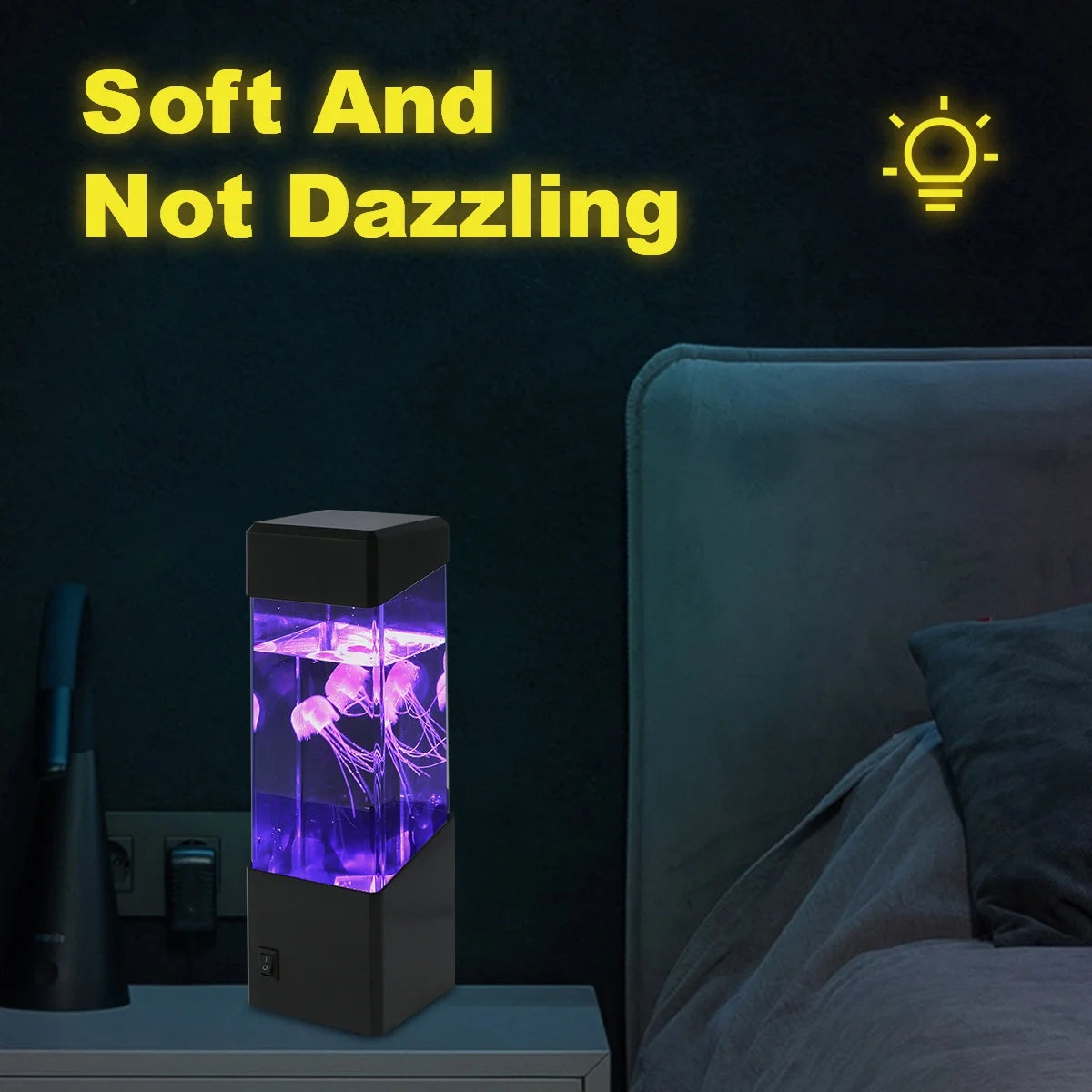 3.12" Jellyfish Battery Powered Lava Lamp, Multicolored Liquid