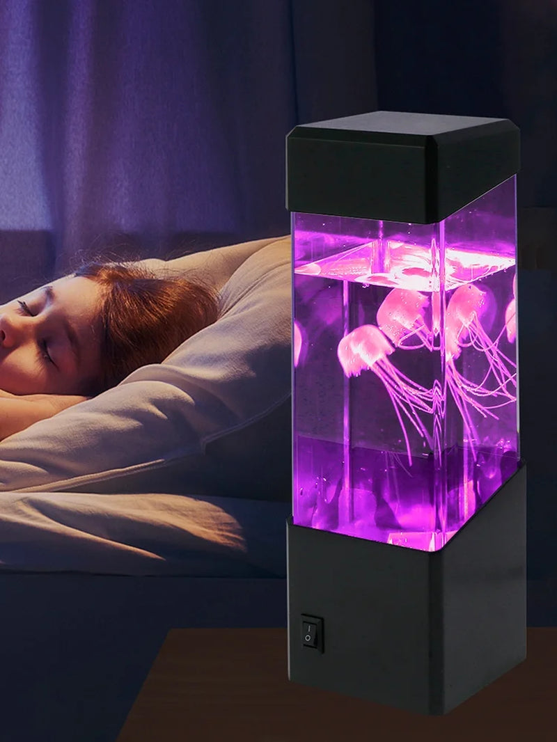 3.12" Jellyfish Battery Powered Lava Lamp, Multicolored Liquid
