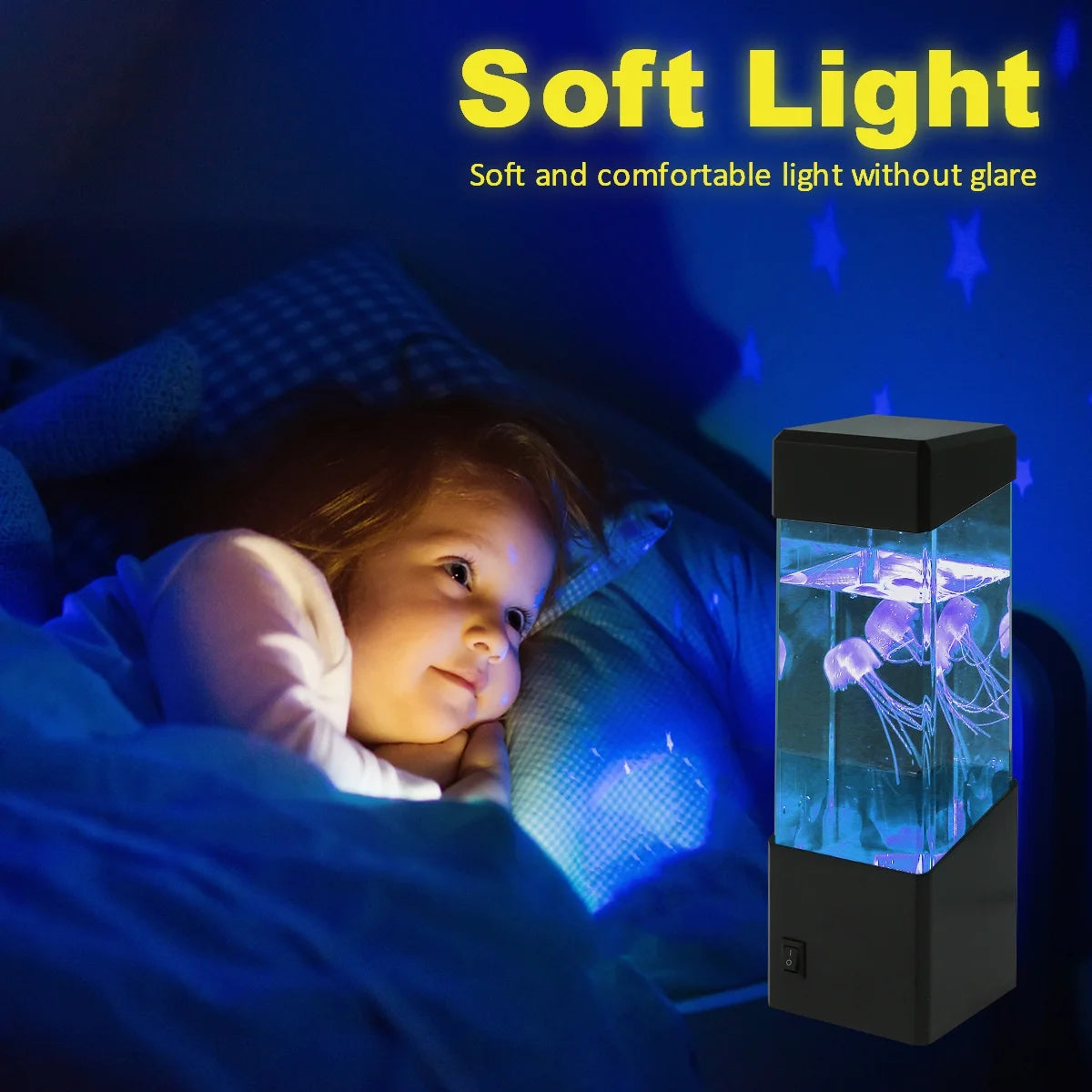 3.12" Jellyfish Battery Powered Lava Lamp, Multicolored Liquid