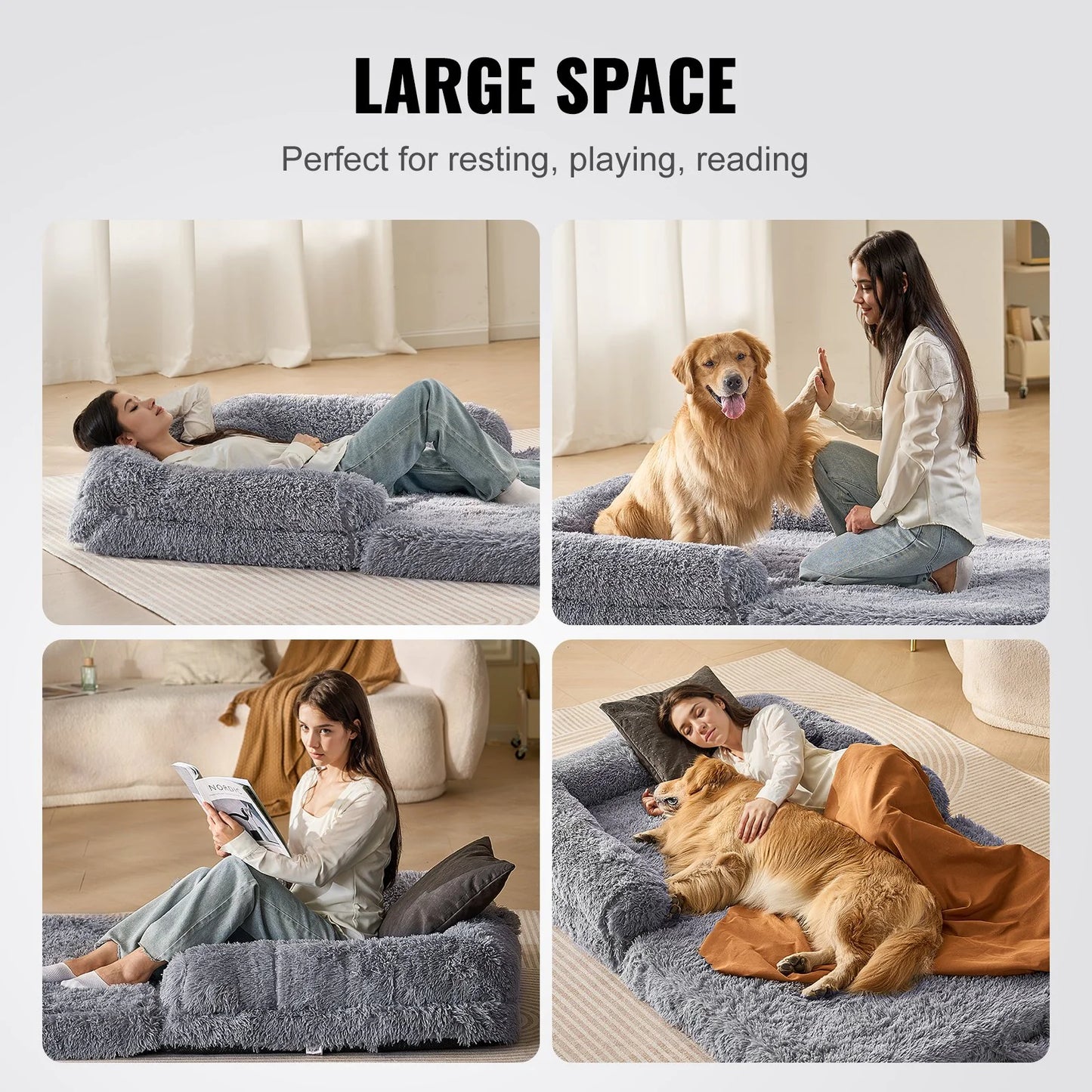 Premium Dog Large Human Size Dog Bed Washable 