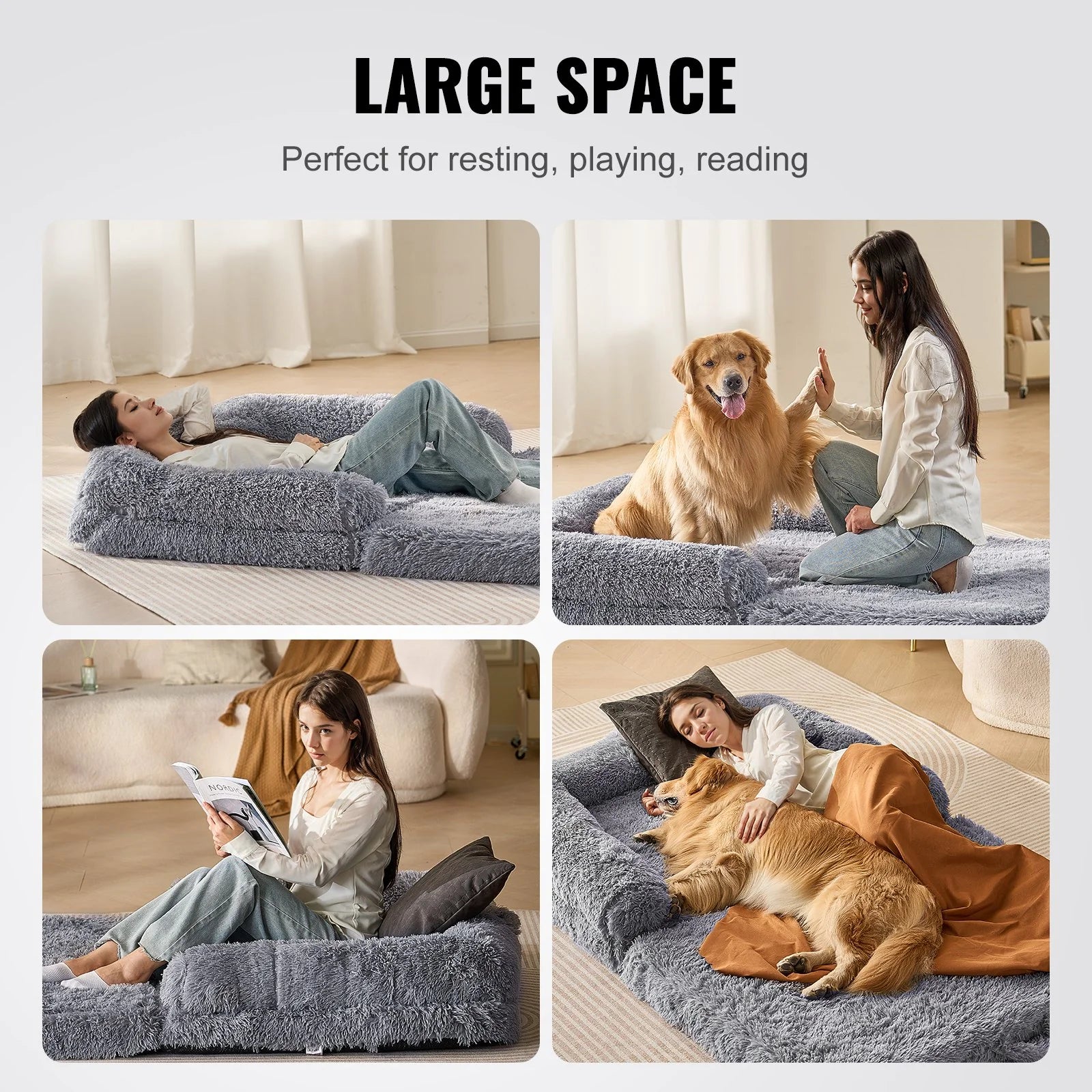 Premium Dog Large Human Size Dog Bed Washable 