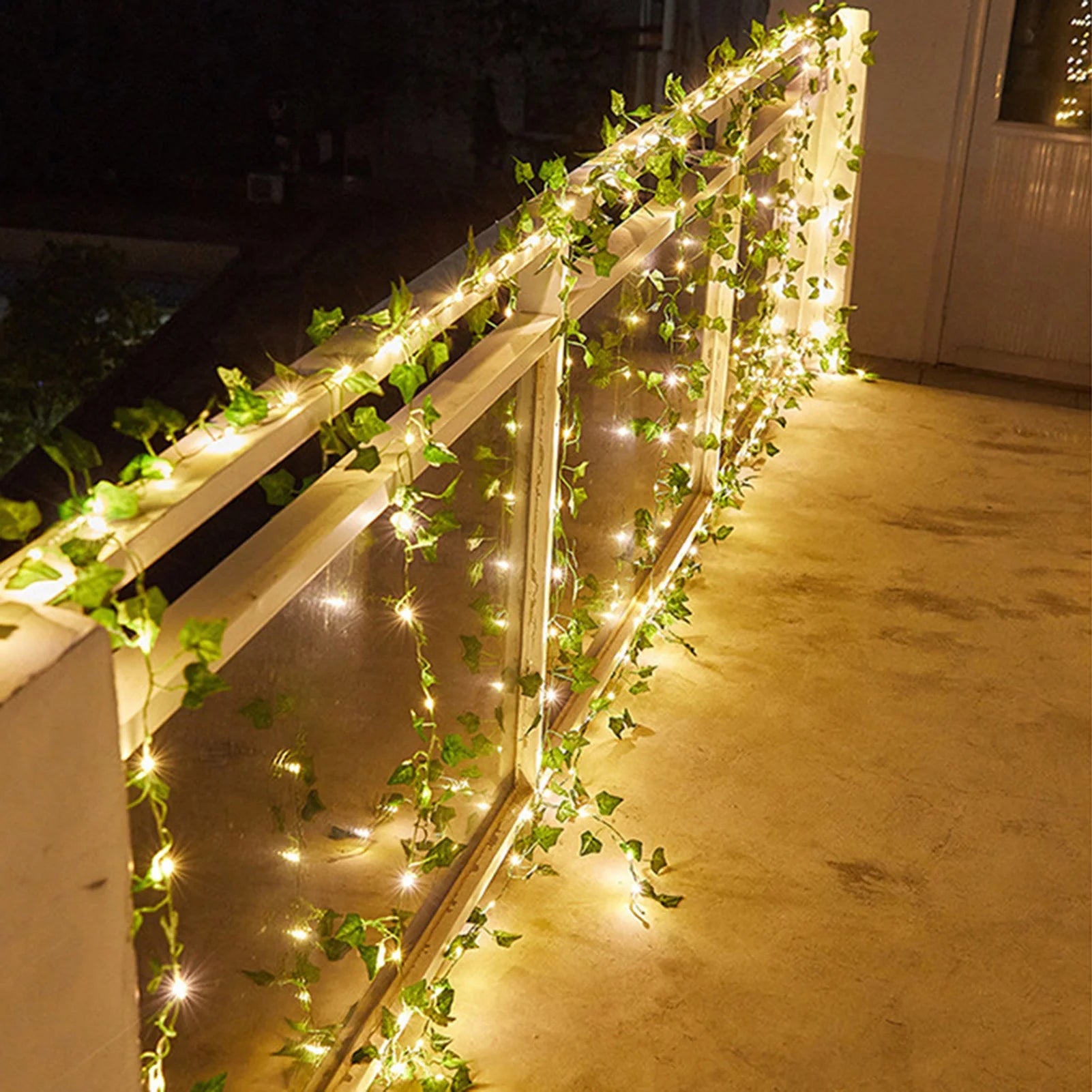 Ivy Vine Lights Indoor 78.74” Battery Powered LED Hanging Leaves