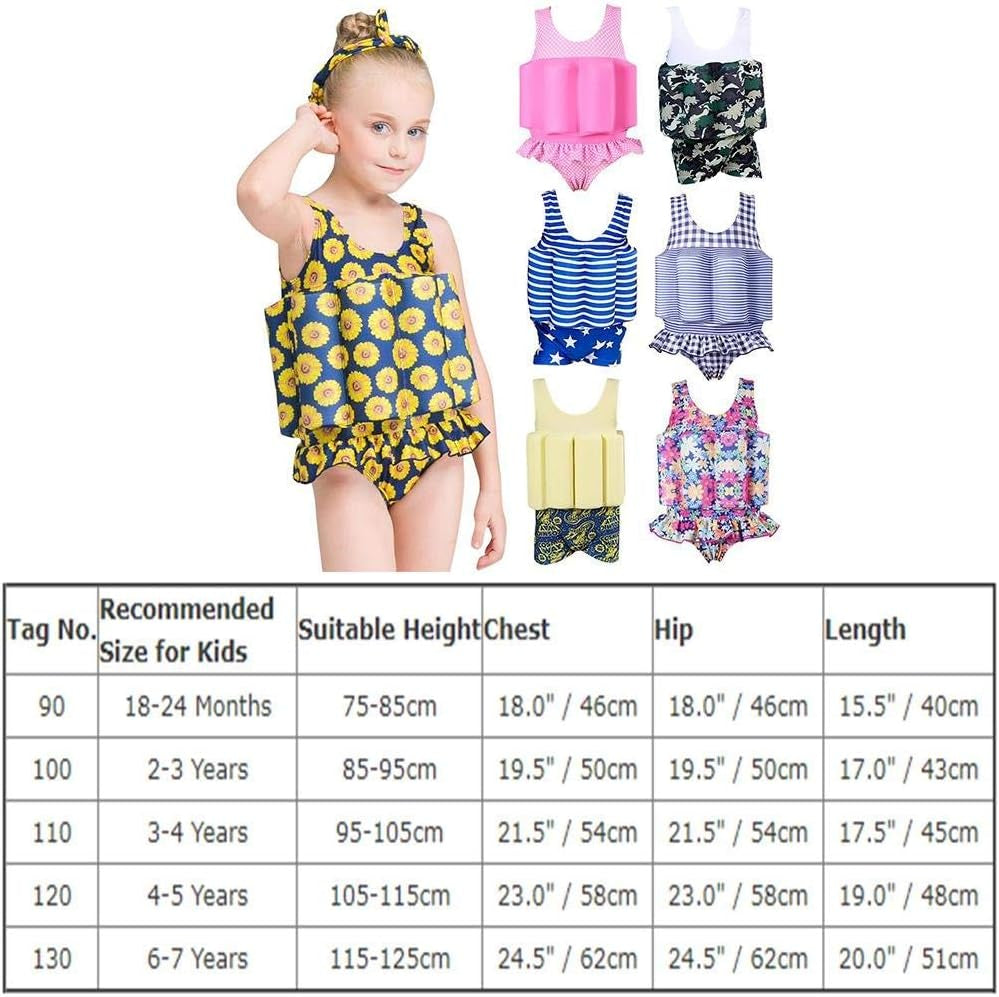 Girl Boy One Piece Floatation Swimsuit Swimwear with Adjustable Buoyancy Kid Float Bathing Suit Life Jacket Swim Vest
