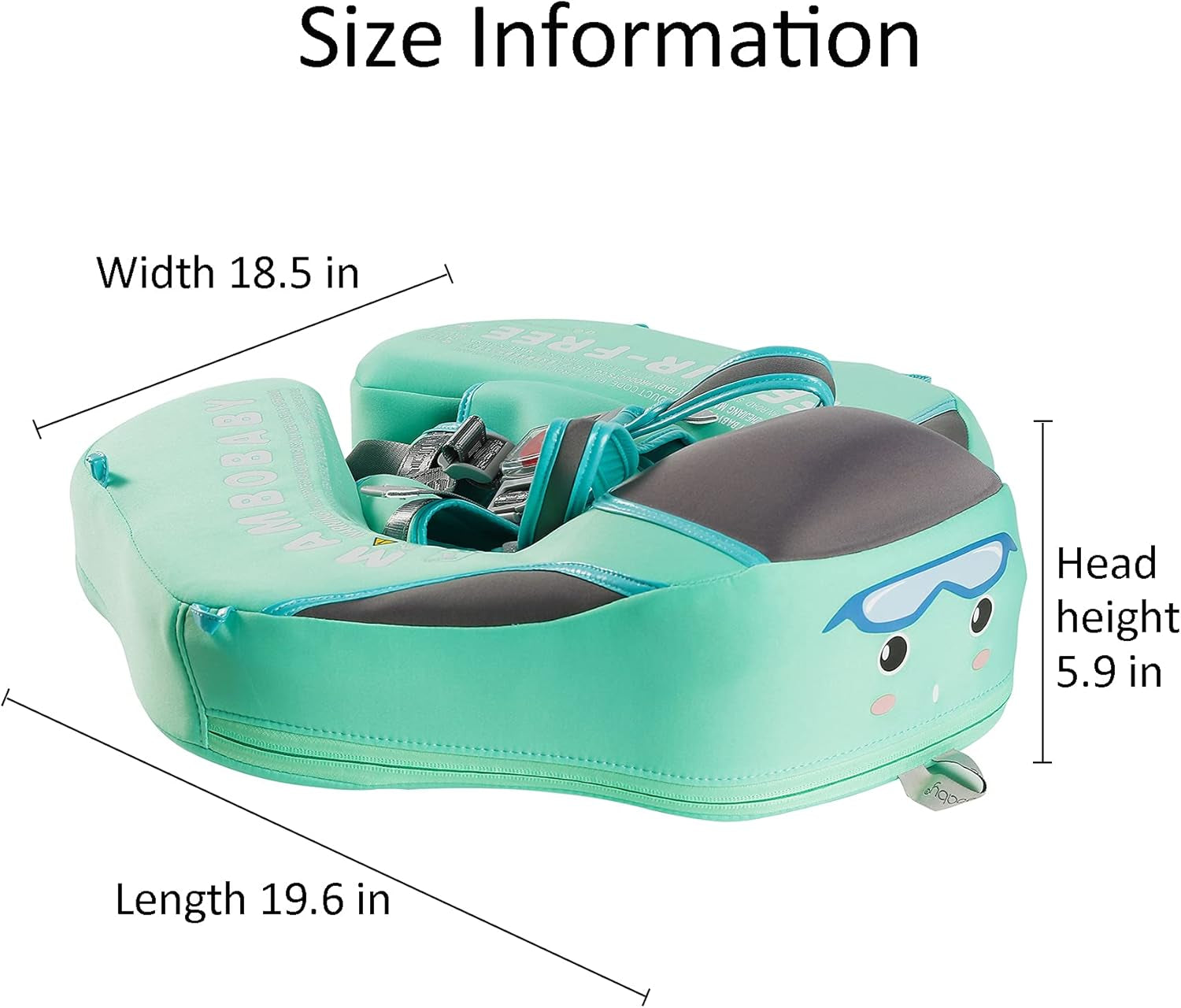 Baby Pool Float with Canopy,Non Inflatable Baby Swim Float,Upgrade Soft Skin-Friendly Material Infant Pool Float with UPF 50+ UV Sun Protection Canopy