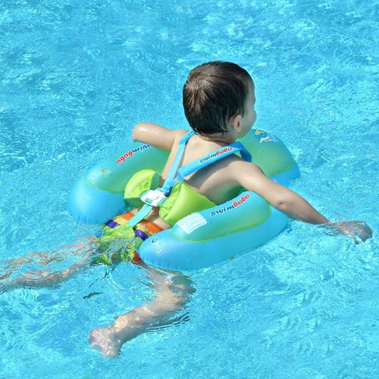 Baby Swimming Float Kids Inflatable Swim Ring with Safety Support Bottom Swimming Pool Accessories for 3-36 Months