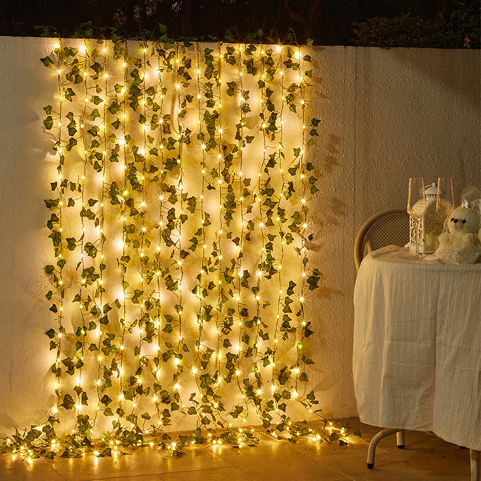 Ivy Vine Lights Indoor 78.74” Battery Powered LED Hanging Leaves
