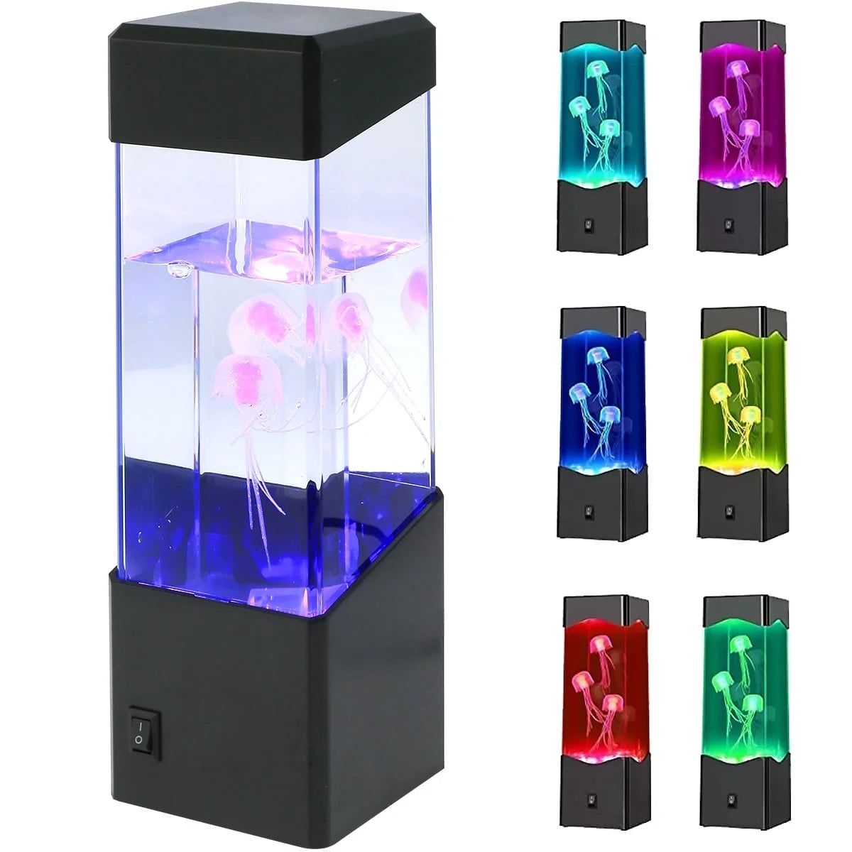 3.12" Jellyfish Battery Powered Lava Lamp, Multicolored Liquid